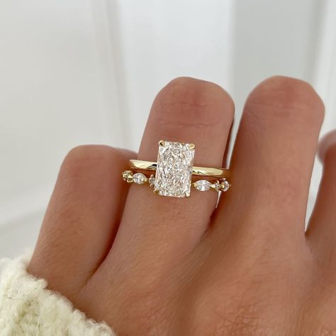 Radiant Engagement, Baguette Band, Pretty Engagement Rings, Dream Wedding Ring, Radiant Engagement Rings, Cute Engagement Rings, Future Engagement Rings, Titanium Ring, Pave Band