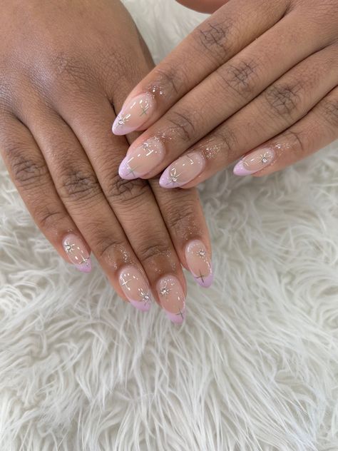 Lilac French Tips, Lilac French Tip Nails, Lavender French Tips, Lavender French Tip Nails, B Day Nails, Ombre French Tips, Light Purple Nails, Nail Aesthetics, French Tip Manicure