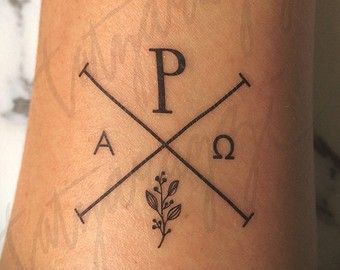 Chi Ro Tattoo, Chi Rho Tattoo, Catholic Tattoos, Starfish Tattoo, Simple Tattoos For Guys, Tattoo Symbols, Chi Rho, Jesus Tattoo, Christian Symbols