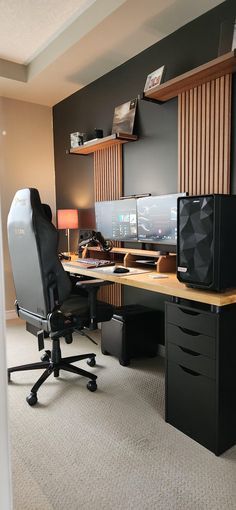 Setup Minimalista, Creative Home Office Ideas, Small Room Setup, Dream Home Office, Creative Home Office, Trading Room, Home Office Man, Home Studio Setup, Home Office Ideas