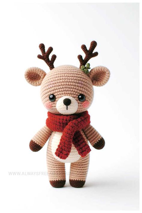 Crochet Deer Amigurumi Free Pattern Easy Crochet Reindeer Free Pattern, Reindeer Amigurumi Free Pattern, Reindeer Crochet Pattern Free, Crochet Deer Pattern Free, Crochet Reindeer Pattern Free, Deer Amigurumi Free Pattern, Crochet Deer Pattern, Deer Crochet Pattern, Deer Amigurumi