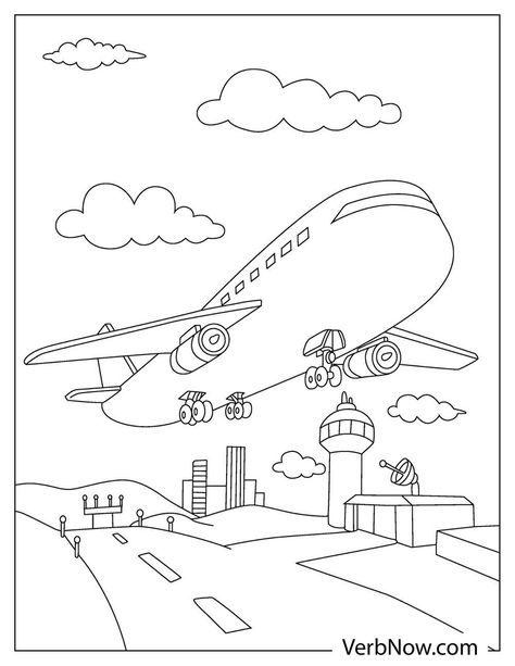 Tractor Coloring Pages, Airplane Coloring Pages, Flying Airplane, Train Coloring Pages, Jet Airplane, Truck Coloring Pages, Cars Coloring Pages, Easy Coloring, Ww2 Planes