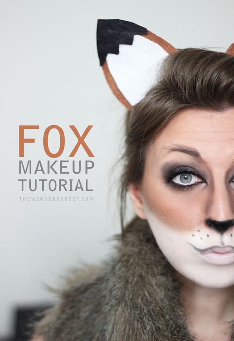 Feeling FOXY? Try this Halloween makeup tutorial! #fox #makeup #halloween Fox Makeup Halloween, Fox Makeup Tutorial, Halloween Zombie Makeup, Wonder Forest, Fox Makeup, Halloween Make-up Looks, Halloweenský Makeup, Animal Makeup, Fox Costume