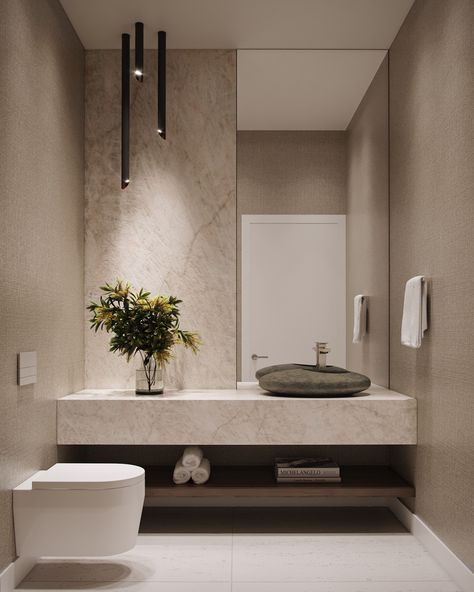 Interior Design Powder Room, Powder Rooms 2022, Powder Toilet Ideas, Powder Room Contemporary Design, Contemporary Modern Bathroom Design, Ultra Modern Powder Room, Modern Contemporary Toilet Design, Powder Bathroom Interior Design, Powder Toilet Design Modern