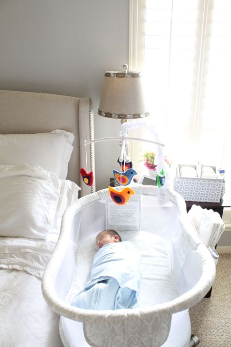 SAFE SLEEP TIPS FOR BABY: FROM BASSINET TO CRIB from Seven Graces Blog featuring the HALO Bassinest Bassinet To Crib, Halo Bassinet, Newborn Twins, Baby Bassinet, Twin Mom, Post Partum, Modern Mom, Baby Crib, Twin Babies