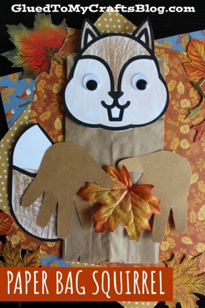 Paper Bag Squirrel Craft Idea - Glued To My Crafts Paper Bag Squirrel Craft, Paper Squirrel Craft, Prek Squirrel Crafts, Squirrel Crafts For Toddlers, Fall Squirrel Craft, Squirrel Crafts Preschool, Scaredy Squirrel Activities Kindergarten, Squirrel Crafts, Squirrel Craft