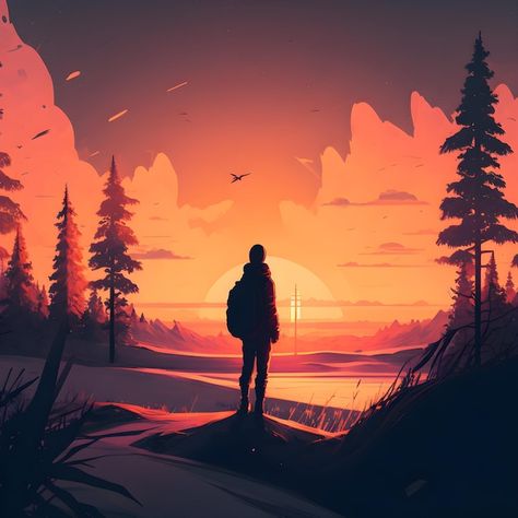 Dawn Drawing, Mythical Drawings, Dawn Illustration, Sunrise Illustration, Dawn Sunrise, Sunset Illustration, Sunrise Artwork, Sunrise Aesthetic, Red Redemption 2