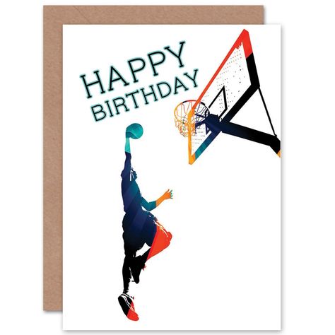 Basketball Birthday Cards, Basketball Slam Dunk, Happy Birthday Greetings Card, Happy Birthday Boy, Basketball Birthday, Creative Activities For Kids, Happy Birthday Greetings, Happy Birthday Images, Square Card