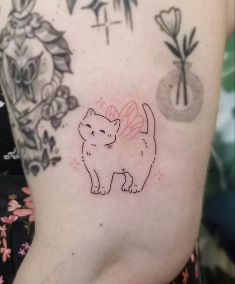 Simple Cat Tattoo, Line Art Simple, Cat Tattoo Ideas, Cat Tattoo Designs, Ink Design, Art Simple, Art Tattoos, Cat Tattoo, Tattoo Art