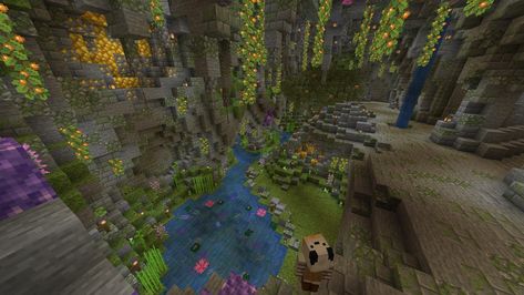 Axolotl Sanctuary Minecraft, Axolotl Minecraft Habitat, Minecraft Sanctuary, Minecraft Lush Cave, Minecraft Axolotl Habitat, Minecraft Cave, Cave System, Minecraft Server, Underground Homes