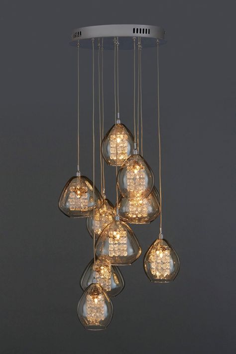 smokey amber cluster pendant || Next UK Dining Room Pendant Light, Hall Lighting, Cluster Pendant Lighting, Dining Room Pendant, Pendant Lighting Dining Room, Fancy Lights, Creative Lighting, Beautiful Lighting, Cluster Pendant