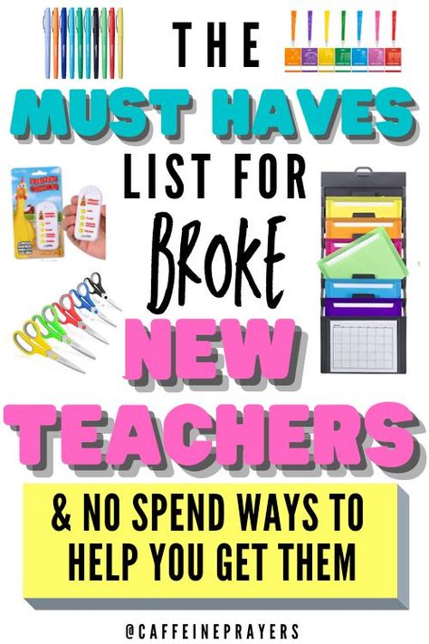 Classroom Needs List Teachers, New Teacher Must Haves, Teacher Supplies List, First Year Teacher Must Haves, Classroom Supplies List, Classroom Supplies Organization, Teacher Advice, School Nurse Office Decorations, Catholic Classroom