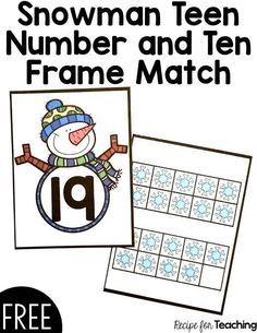 January Kindergarten, Winter Math Centers, Teen Numbers, Math Number Sense, Winter Kindergarten, Winter Math, Kindergarten Fun, Kindergarten Math Activities, Ten Frames