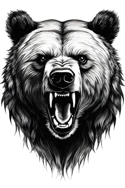 Grizzly Bear Tattoos, Guardian Angel Tattoo Designs, Cute Tattoo Ideas, Rocket Tattoo, Skull Rose Tattoos, Bear Tattoo Designs, Totem Tattoo, Angry Animals, Animal Tattoo Ideas