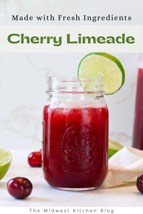 Cherry Juice Drinks, Cherry Juicing Recipes, Recipes Using Lime Juice, Homemade Cherry Limeade, Cherry Juice Recipe, Cherry Limeade Recipe, Summer Dinner Recipes Grill, Fresh Cherry Recipes, Quick Meals For Kids