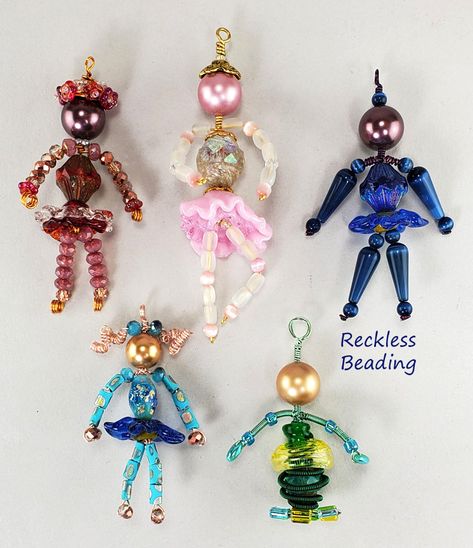 Christmas Ornimates, Bead Figures, Button People, Bead People, Beaded People, Xmas Earrings, Christmas Spider, Beaded Braclets, Pen Craft