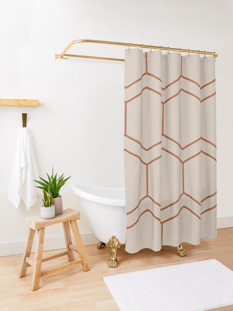 Black White And Terracotta Bathroom, Rust Bathroom Decor, Sky Blue Bathroom, Bathroom Refresh Ideas, Bathroom Decor Cozy, Autumn Bathroom Decor, Autumn Bathroom, Terracotta Bathroom, Fall Shower Curtain