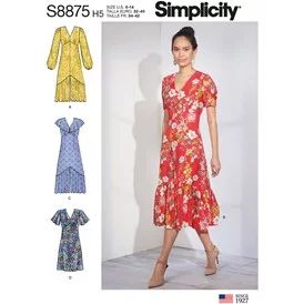 Simplicity Sewing Pattern S8875 Misses' Dresses Sewing Pattern Women Dress, Foral Dress, Empire Waist Dress Pattern, Simplicity Patterns Dresses, Dress Sketch, Dresses By Pattern, Simplicity Dress, Plum Dress, Dresses By Color