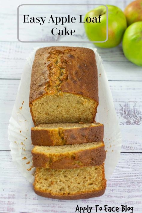 This is an Easy Apple Loaf Cake that gives a moist, spiced cake that is perfect for an everyday cake that is simple to make as well as to eat. Buttery and slightly sticky it is ideal too if you are looking for recipes to use up your stewed apples. #applytofaceblog #applecakerecipes #loafcakerecipes #appleloafcake Easy Apple Loaf Recipes, Apple Loaf Cake Recipes, Apple Uses, Apple Cake Loaf Recipe, Apple Cake Loaf, Cooking Apple Recipes Uk, Apple Loaf Cake Easy, Apple Cinnamon Loaf Cake, Stewed Apples Recipes