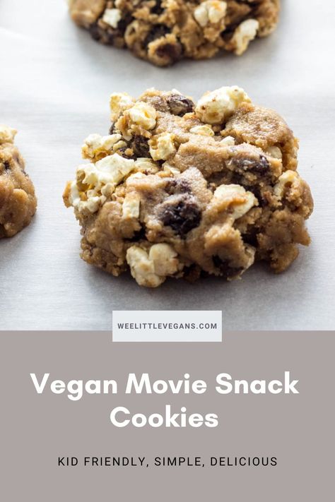 Vegan Movie Snack Cookies – Wee Little Vegans Cinema Snacks, Cream Cheese Breakfast, Snack Cookies, Chocolate Covered Raisins, Creamy Asparagus, Movie Snacks, Vegan Kids, Cashew Cream, Breakfast Pastries