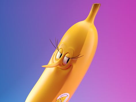 BANANA by Aaron Martinez Banana Cartoon, Aaron Martinez, Cute Emoji, Photography Illustration, Cartoon Faces, 3d Characters, Silver Spring, Stop Motion, Creative Professional