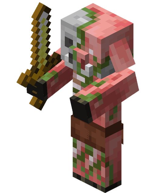 Piglin Minecraft, Minecraft Piglin, Minecraft Creatures, Anime Pets, Minecraft Png, Mobs Minecraft, Baby Zombie, Zombie Drawings, Minecraft Dungeons