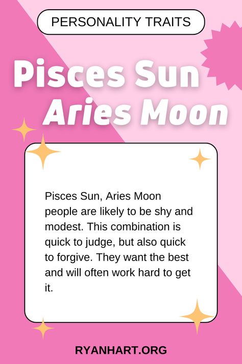 Pisces Sun Aries Moon, Moon Personality, Aries Moon, Pisces Sun, Pisces Season, All About Pisces, Reading Charts, Astrology Pisces, Virgo Moon