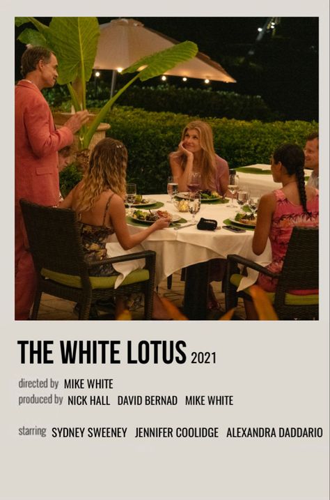 White Lotus Poster, Series Posters, Tv Posters, The White Lotus, Film Journal, Polaroid Posters, Movie Card, Series Poster, Jennifer Coolidge