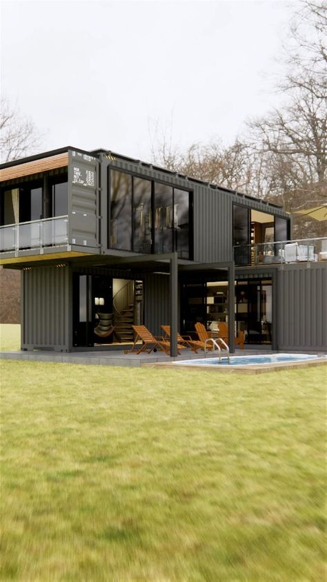 Container Van House, Bea Miller, Shipping Container Home Designs, Container Houses, Shipping Container House Plans, Building A Container Home, Container Architecture, Container House Plans, Casa Container