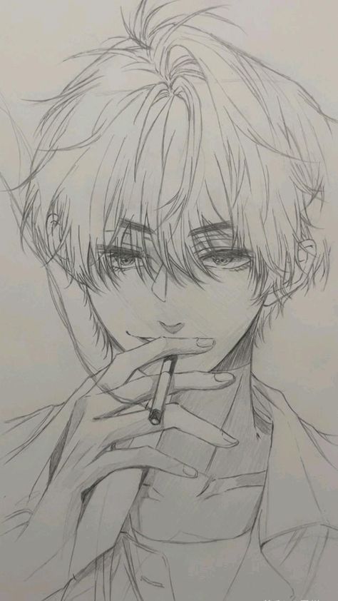 Anime Guy Sketch Pencil, Anime Boy Drawings Pencil, Traditional Drawings, 심플한 그림, الفن الرقمي, 얼굴 드로잉, Sketchbook Inspo, Seni Dan Kraf, Animation Art Sketches