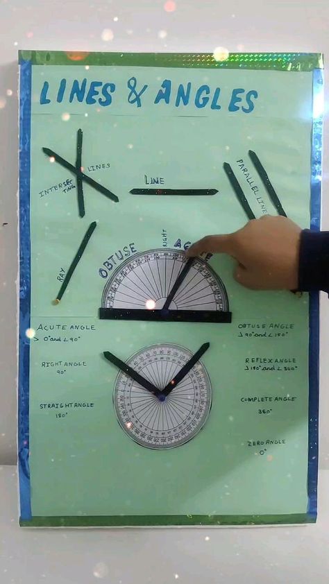 Angle Math Activities, Maths Projects Ideas, Math Models Project For Class 4, Maths Project Ideas Class 9, Maths Model Ideas, Tlm For Maths, Maths Exhibition Ideas, Math Models Project, Maths Models For Exhibition Ideas