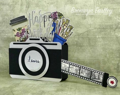 My Favourite Projects for 2018 Camera Box Diy, Dslr Quotes, Pop Up Box Cards, Box Cards, Interactive Cards, Camera Cards, 3d Cards, Fancy Fold Cards, Marianne Design