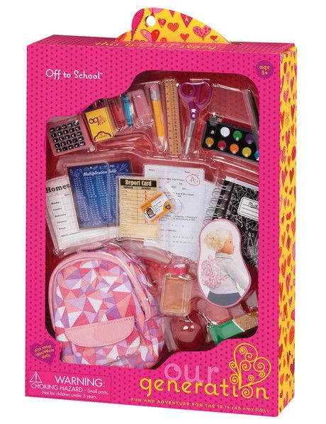 Our Generation Off to School Accessory Set - Dolls & Accessories Our Generation Doll Accessories, My Life Doll Accessories, Muñeca Baby Alive, American Girl Doll Sets, Off To School, Куклы American Girl, American Girl Accessories, American Girl Doll Accessories, Baby Alive Dolls