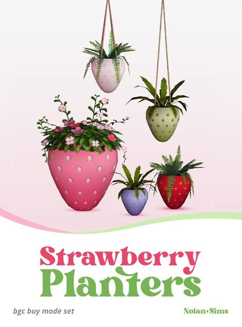 Strawberry Planters V2 | Patreon Ts4 Strawberry Cc, Sims 4 Cc Strawberry, Sims 4 Cc Cute Furniture, Sims 4 Strawberry Cc, Sims 4 House Cc Patreon, Ts4 Furniture Cc, Sims 4 Cheats, Free Sims, Sims 4 Anime