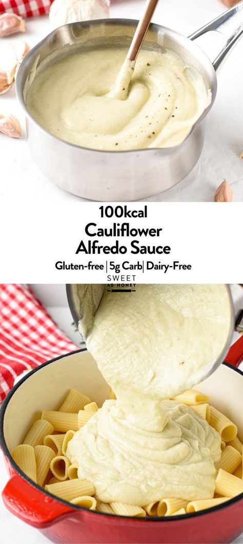 This Cauliflower Alfredo Sauce is a healthy, dairy-free Alfredo Sauce recipe made from cauliflowers florets.It’s a delicious low-carb vegan sauce for pasta or steamed vegetables. Paleo Recipes Dairy Free Gluten Free, Dairy Free White Sauce Pasta, Low Carb Meals No Dairy, Pasta Sauce Recipes Dairy Free, Cauliflower Alfredo Sauce Healthy, Dairy Free Gluten Free Alfredo Sauce, Healthy Dairy Free Gluten Free Recipes, Gluten Free Dairy Free Spaghetti Squash, Alfredo Sauce Recipe Dairy Free