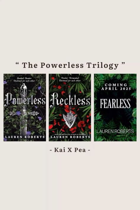 Powerless Reading Order, Powerless Series Order, Reckless Book Cover, Powerless Book Series, Fearless Book, Powerless Book, Powerless Series, Fiction Books Worth Reading, Lauren Roberts