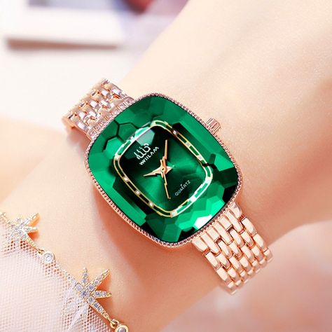 Cheap Women's Watches, Buy Quality Watches Directly from China Suppliers:WIILAA 2021 Green Diamond Style Luxury Women Quartz Watch Creative Unique Ladies Wrist Watch For Female Clock relogio feminino Enjoy ✓Free Shipping Worldwide! ✓Limited Time Sale ✓Easy Return. Womens Watch Unique, Female Wrist Watches, Elegant Green Diamond Watch For Formal Occasions, Chain Watches For Ladies, Luxury Diamond Watch For Women, Formal, Diamond Watches Women, Womens Watches Luxury, Green Diamond, Green Quartz