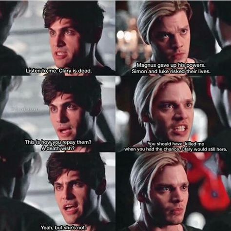 Alec and Jace on episode 3x11 #Shadowhunters Alec And Izzy Lightwood, Alec And Jace, Shadowhunters Season 3, Shadowhunters Cast, Clary And Jace, Dominic Sherwood, Jace Wayland, Aaron Tveit, Shadowhunter Chronicles