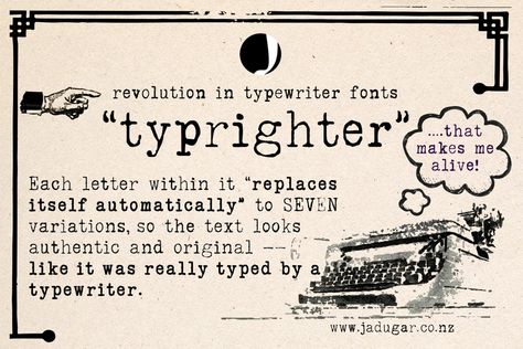 Envato elements "Typerighter" font Typewriter Fonts, Vintage Machine, Typewriter Font, Script Type, Envato Elements, Free Fonts Download, Download Fonts, Business Brochure, Business Card Logo