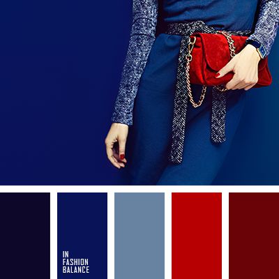 dark blue, navy color, powder blue, red, red skin color, sapphire color, satin color, scarlet color, the palette of colors for fashion, transport red, vermilion. Colour Combinations Fashion, Red Colour Palette, Color Schemes Colour Palettes, Blue Colour Palette, Color Palette Design, Sapphire Color, Color Balance, New Wall, Colour Schemes