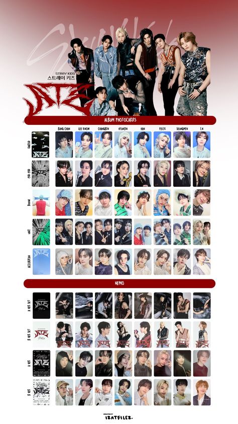 Stray Kids Pc, Skz Ate, Stray Kids Album, Skz Photocards, Pc Template, Photocard Template, Collection Board, Photo Card Template, Photo Card