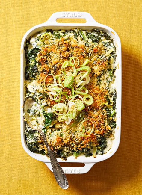 Creamed Kale Gratin Side Dishes For Steak, Wilted Spinach Salad, Carrots Side Dish, Creamed Kale, Edamame Salad, Homemade Fries, Cooking The Perfect Steak, Steak Side Dishes, Potato Sides