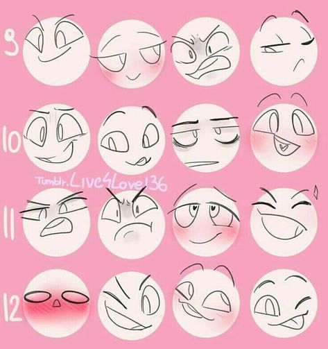 Referencias Para Dibujos - Expresiones Faciales I - Wattpad Expression Sheet, Different Expressions, Drawing Face Expressions, Drawing Expressions, Face Expressions, Anime Drawings Tutorials, Drawing Challenge, Drawing Base, Drawing Poses