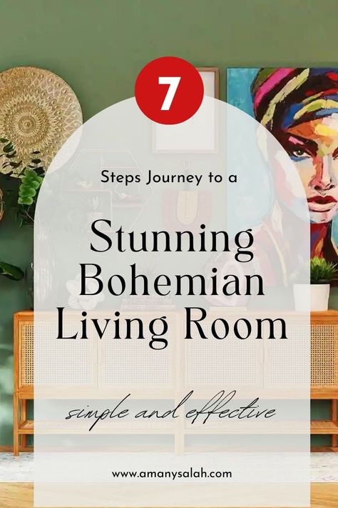 Embark on a magical journey to transform your living space with Bohemian interior design. In this 7-step guide, discover the secrets to crafting a stunning boho living room that exudes charm and creativity. Each step unveils essential elements and practical tips, empowering you to create a space reflecting Bohemian style's free-spirited and artistic essence. Relaxing Living Room Ideas Bohemian, Boho House Interior Design, Boho Great Room Ideas, Boho Color Living Room, Boho Living Rooms Ideas, Bohemian Wall Decor Ideas, Boho House Decor Living Rooms, Boho Style Living Room Ideas, Boho Living Room Wall Decor Ideas