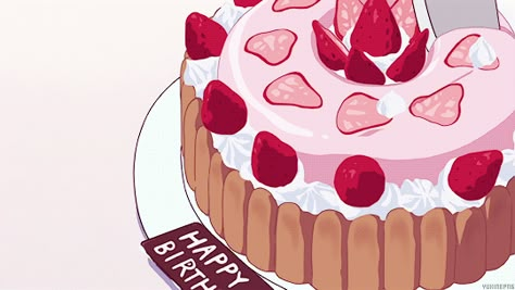 Anime Food Gif, Gif Food, Food Gifs, Anime Bento, Animated Food, Anime Cake, Gifs Anime, 귀여운 음식 그림, Anime Foods