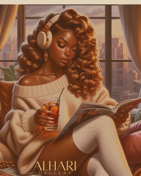 Self-care Friday night or any day—what's your ritual for relaxation? Whether it's curling up with a book or sipping sweet tea, your moments of calm are precious. Share your secret to unwinding and let’s inspire each other to pause and enjoy the now. Join the Calm . . . . . . . #BlackArtist #BlackArt #BlackArt365 #ArtMovement #DopeBlackArt #SupportBlackArt #ArtBea #DigitalIllustrations #BlackArtistSpace #BlackWomenArt #MyArtCollection #LuxuryArt Black Woman Reading Art, Black Woman Reading, Enjoy The Now, Girls Reading, Reading Art, Woman Reading, Girl Reading, The Calm, Luxury Art