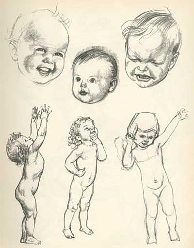 Willy Pogany, Children Sketch, 얼굴 드로잉, Siluete Umane, Human Drawing, Baby Drawing, Figure Sketching, 3d Drawings, Anatomy Drawing