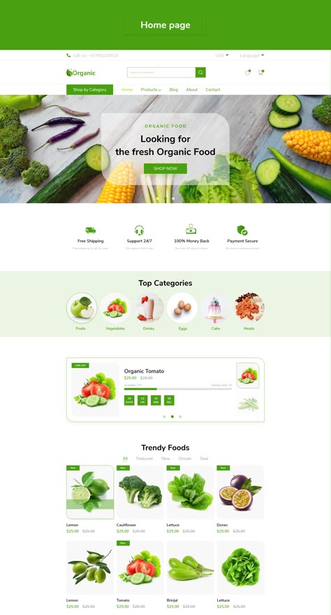 Food Webs Projects, Website Branding Design, Organic Food Shop, Graphic Designer Studio, Restaurant Website Design, Food Web Design, Ux App Design, Food Ad, Food Web