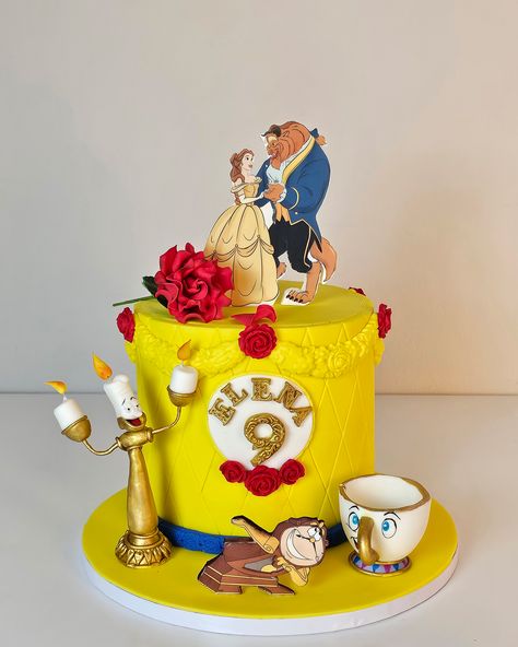 Beauty and the Beast cake Beauty And The Best Cake, Beauty And The Beast Birthday Cake, Princess Belle Cake, Beauty And The Beast Cake Birthdays, Beauty And The Beast Cake, Decor Tort, Sun Cake, Spiderman Birthday Cake, Belle Cake