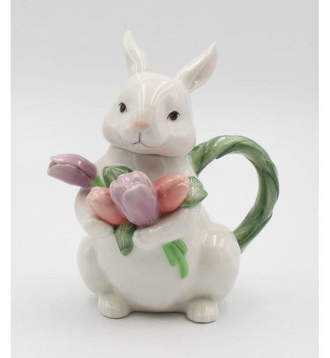 Porcelain Rabbit, Festive Table Setting, Teapots Unique, China Teapot, Easter Morning, Ceramic Bunny, Tea Party Decorations, Unique Tea, Bunny Figurine